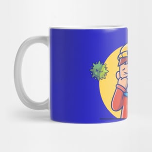 Boy with Fever And Flu Cartoon (4) Mug